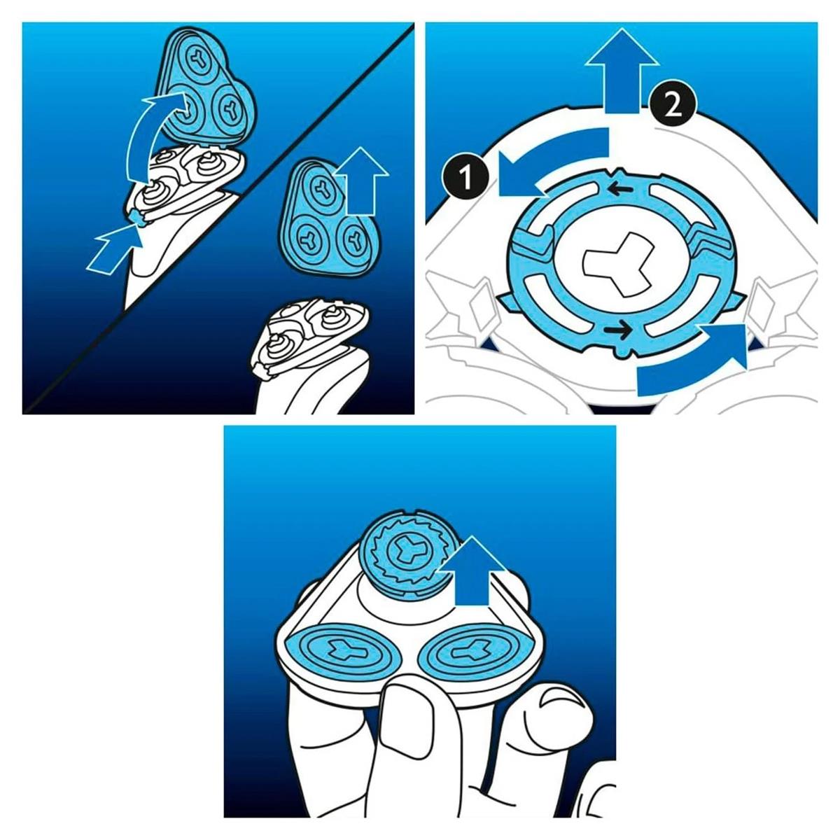 Philips Replacement Shaving Heads Series 5000 3 MultiPrecision Heads Stainless Steel Blades - Image 6