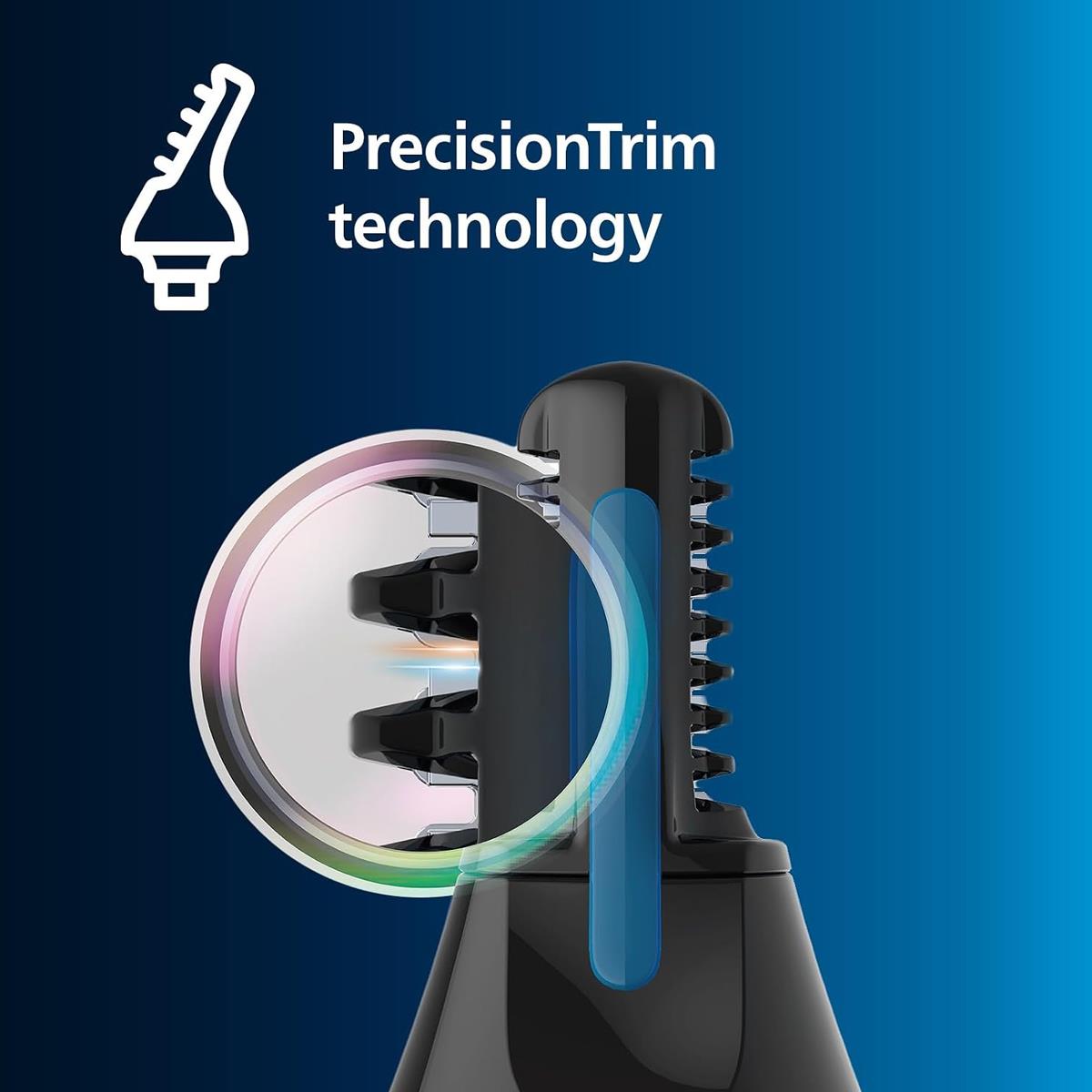 Philips Nose Trimmer Series 3000 Nose Ear And Eyebrow Hair Trimmer Protective Guard Washable Grey - Image 4