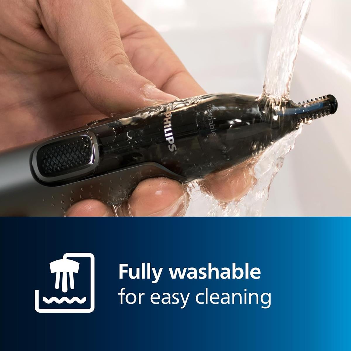 Philips Nose Trimmer Series 3000 Nose Ear And Eyebrow Hair Trimmer Protective Guard Washable Grey - Image 5