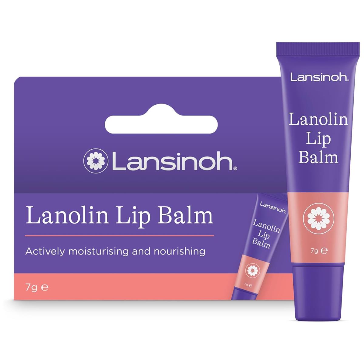 Lansinoh Lanolin Lip Balm For Dry Cracked Lips 100% Natural Lanolin Fragrance Free Hypoallergenic 7ml