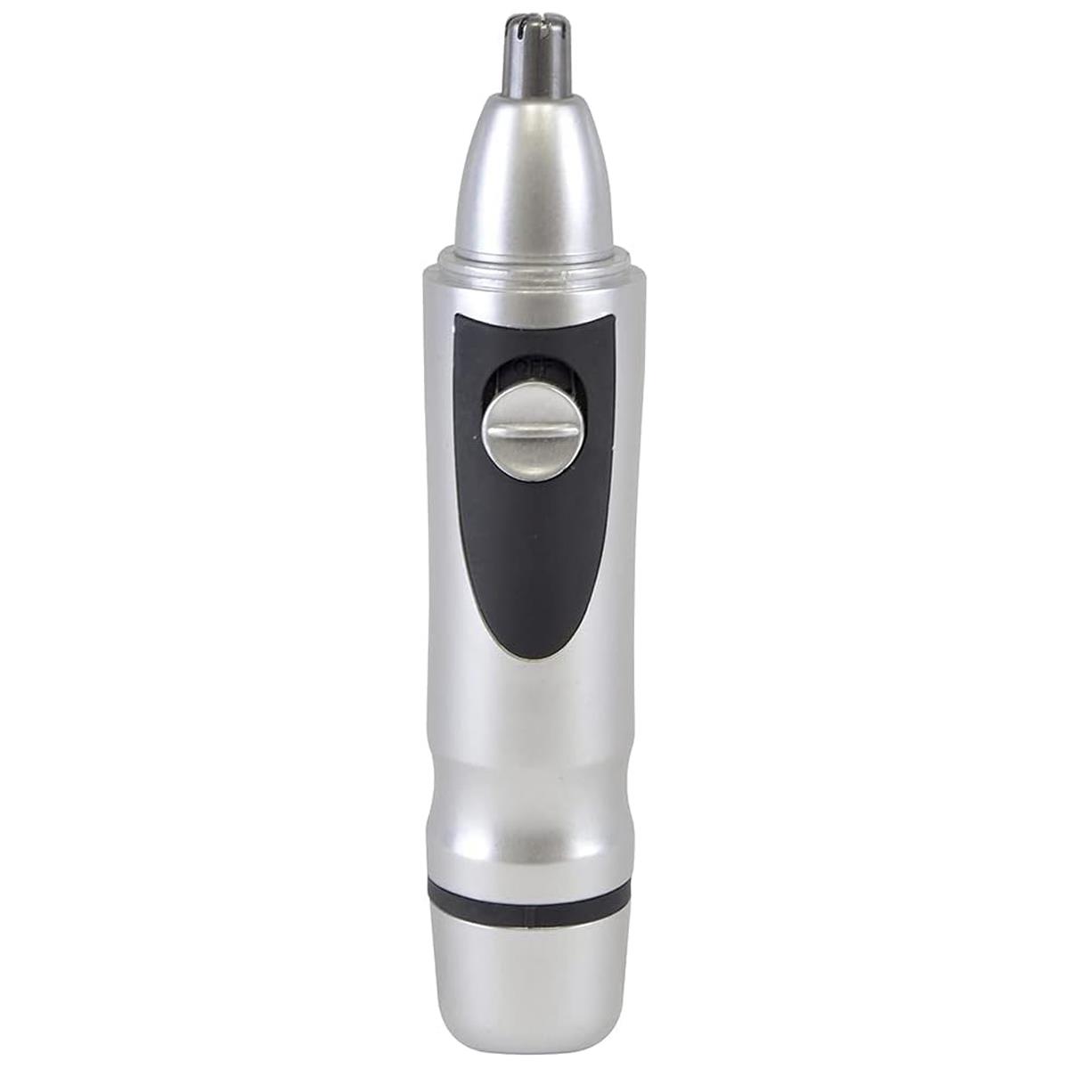 Paul Anthony Salon Pro Nose And Beard Trimmer High Carbon Steel Blades LED Light 2 In 1 Battery Operated Silver - Image 4