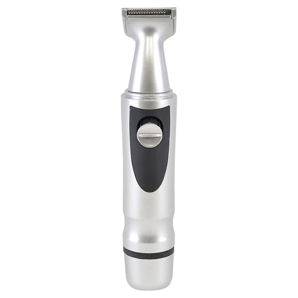 Paul Anthony Salon Pro Nose And Beard Trimmer High Carbon Steel Blades LED Light 2 In 1 Battery Operated Silver - Image 5