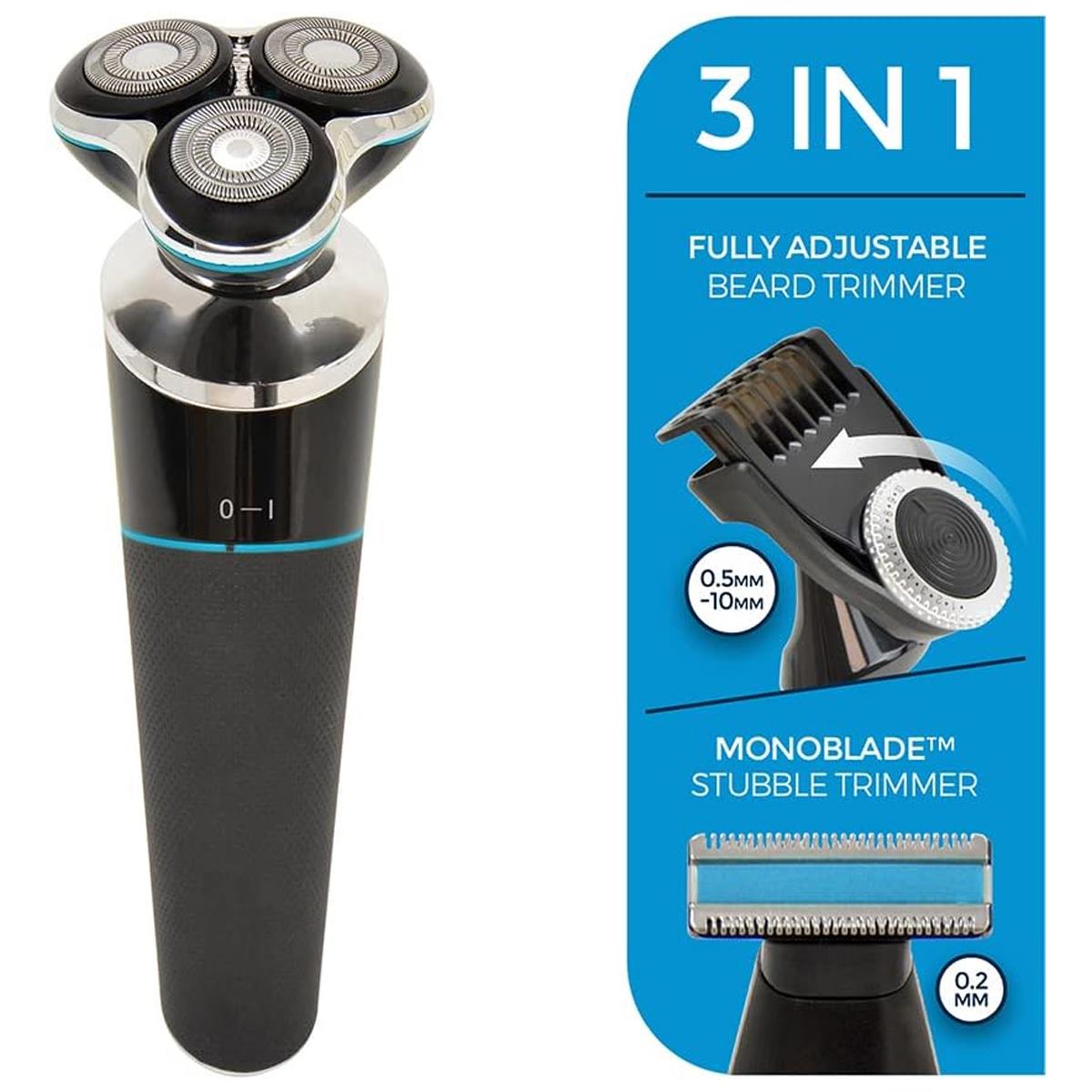 Paul Anthony Lithium Pro 3 USB Wet And Dry Mens Rotary Shaver 3D Floating Heads Stubble And Beard Trimmer - Image 4