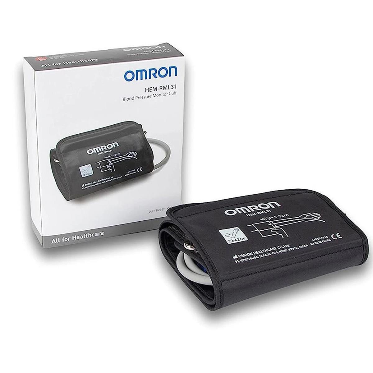 Omron Easy Wrap Blood Pressure Monitor Cuff Medium And Large 22 - 42cm Latex Free Air Plug Replacement Cuff