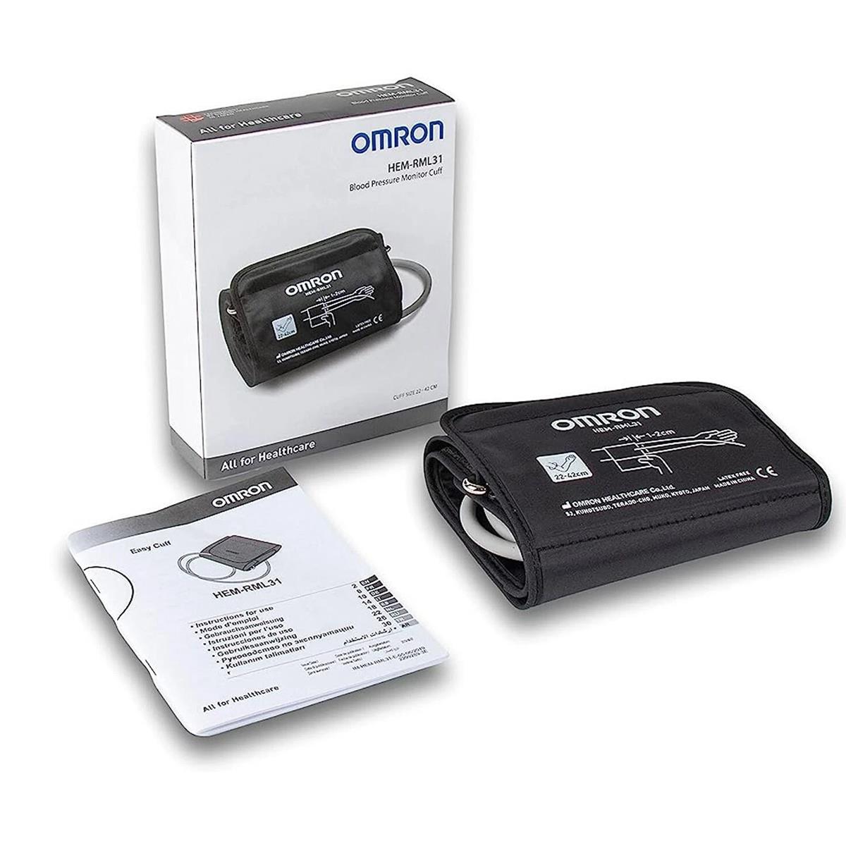 Omron Easy Wrap Blood Pressure Monitor Cuff Medium And Large 22 - 42cm Latex Free Air Plug Replacement Cuff - Image 5