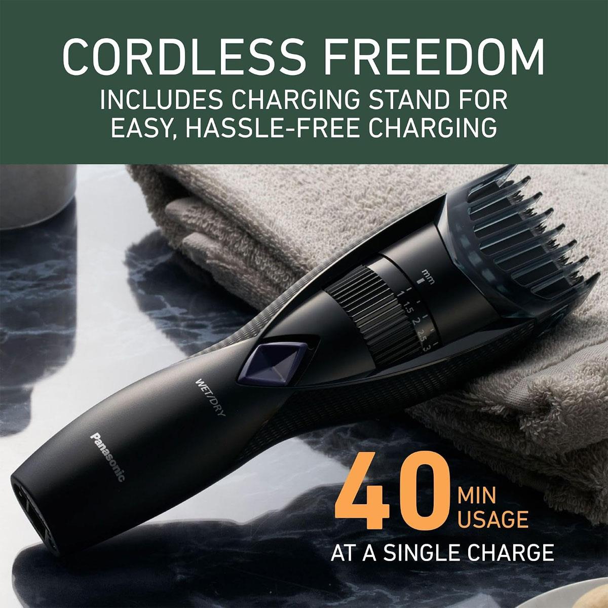 Panasonic Wet & Dry Beard Trimmer for Men 20 Cutting Lengths 0.5-10mm Stainless Steel Blades Black 3-Pin Plug - Image 6