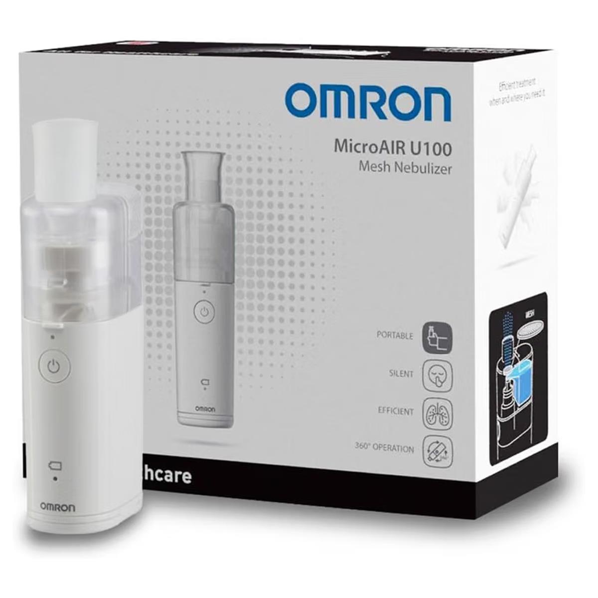 Omron MicroAir Portable Mesh Nebuliser Silent Battery Operated 360° Use Adult And Child Masks Compact