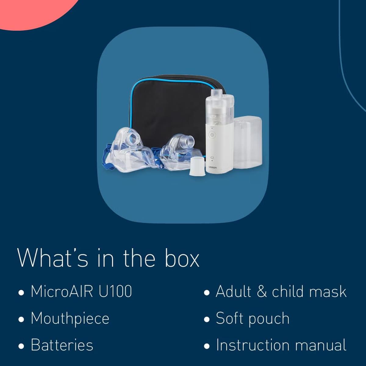 Omron MicroAir Portable Mesh Nebuliser Silent Battery Operated 360° Use Adult And Child Masks Compact - Image 7