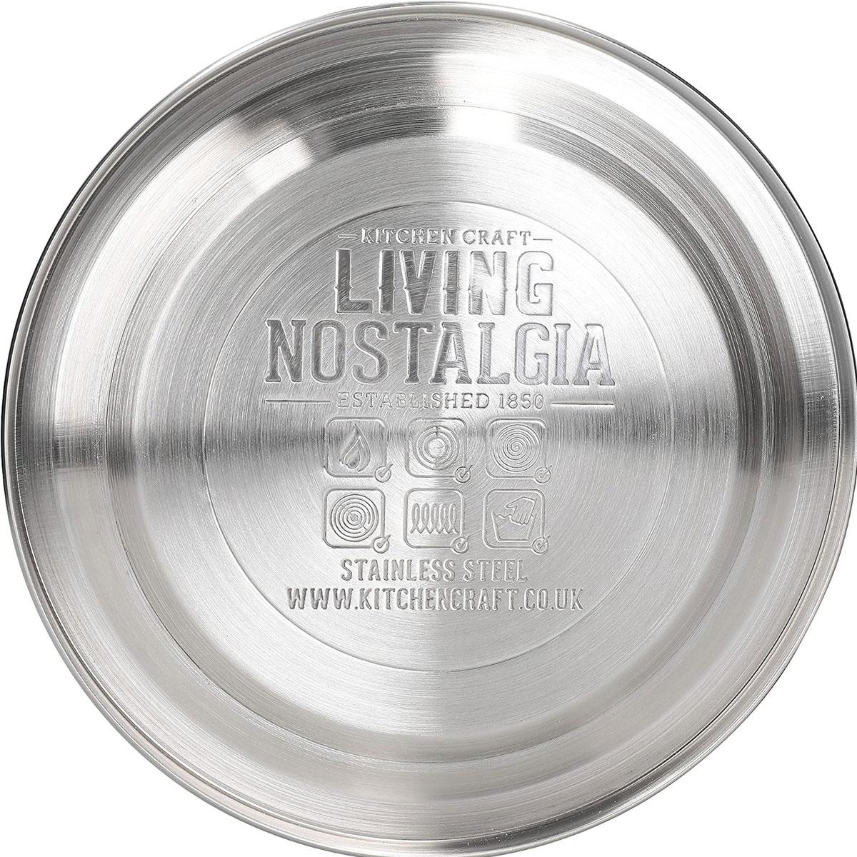 KitchenCraft Stovetop Whistling Kettle Living Nostalgia Stainless Steel 1.3L French Grey Induction - Image 5