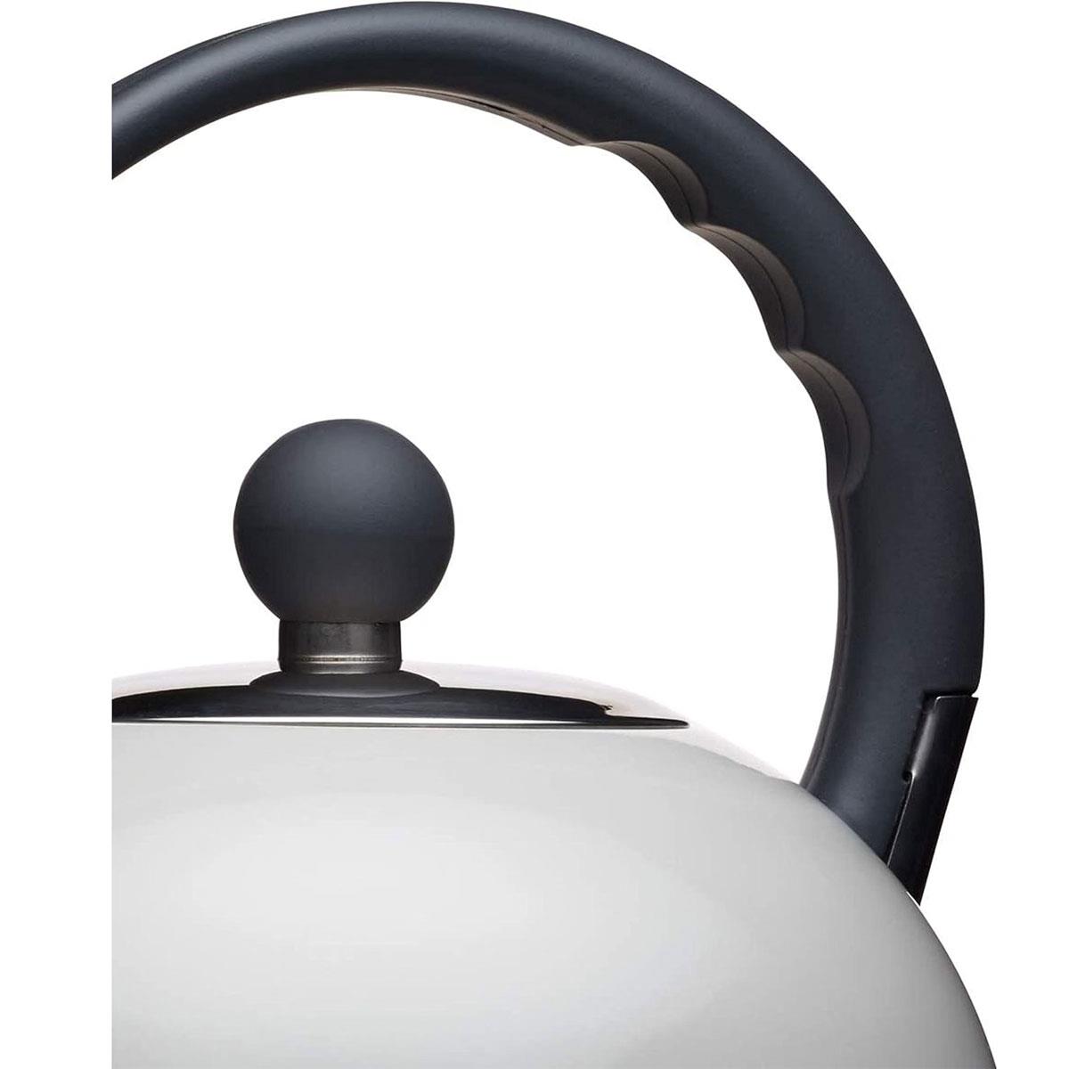 KitchenCraft Stovetop Whistling Kettle Living Nostalgia Stainless Steel 1.3L French Grey Induction - Image 7
