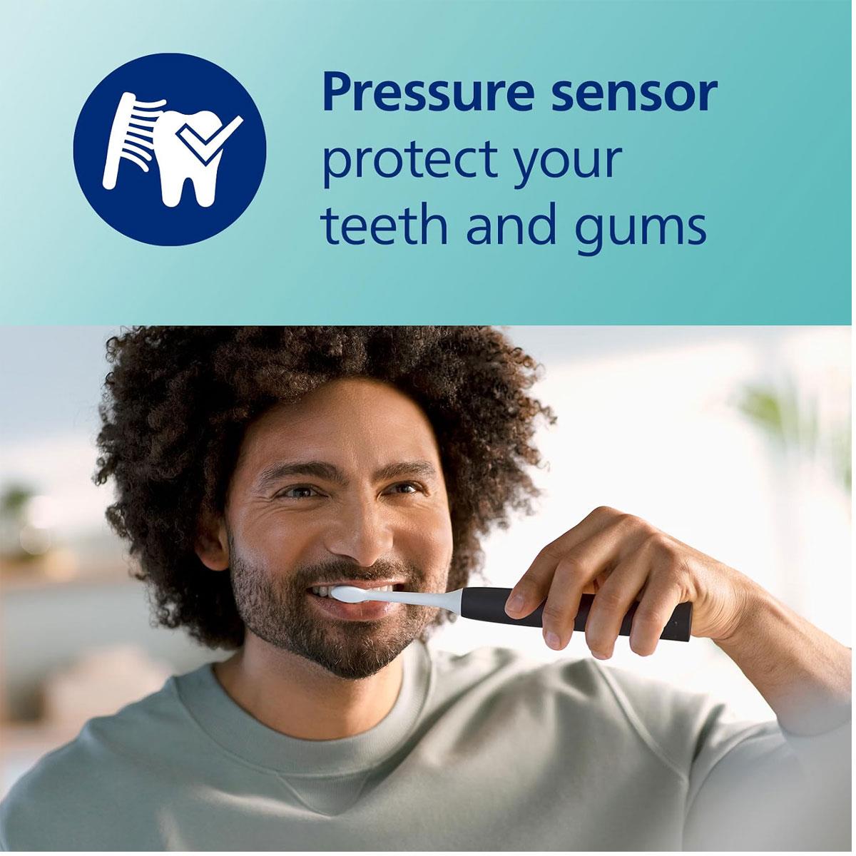 Philips Sonicare 3100 Series Sonic Electric Toothbrush with Pressure Sensor C1 ProResults Head Timer Black - Image 4