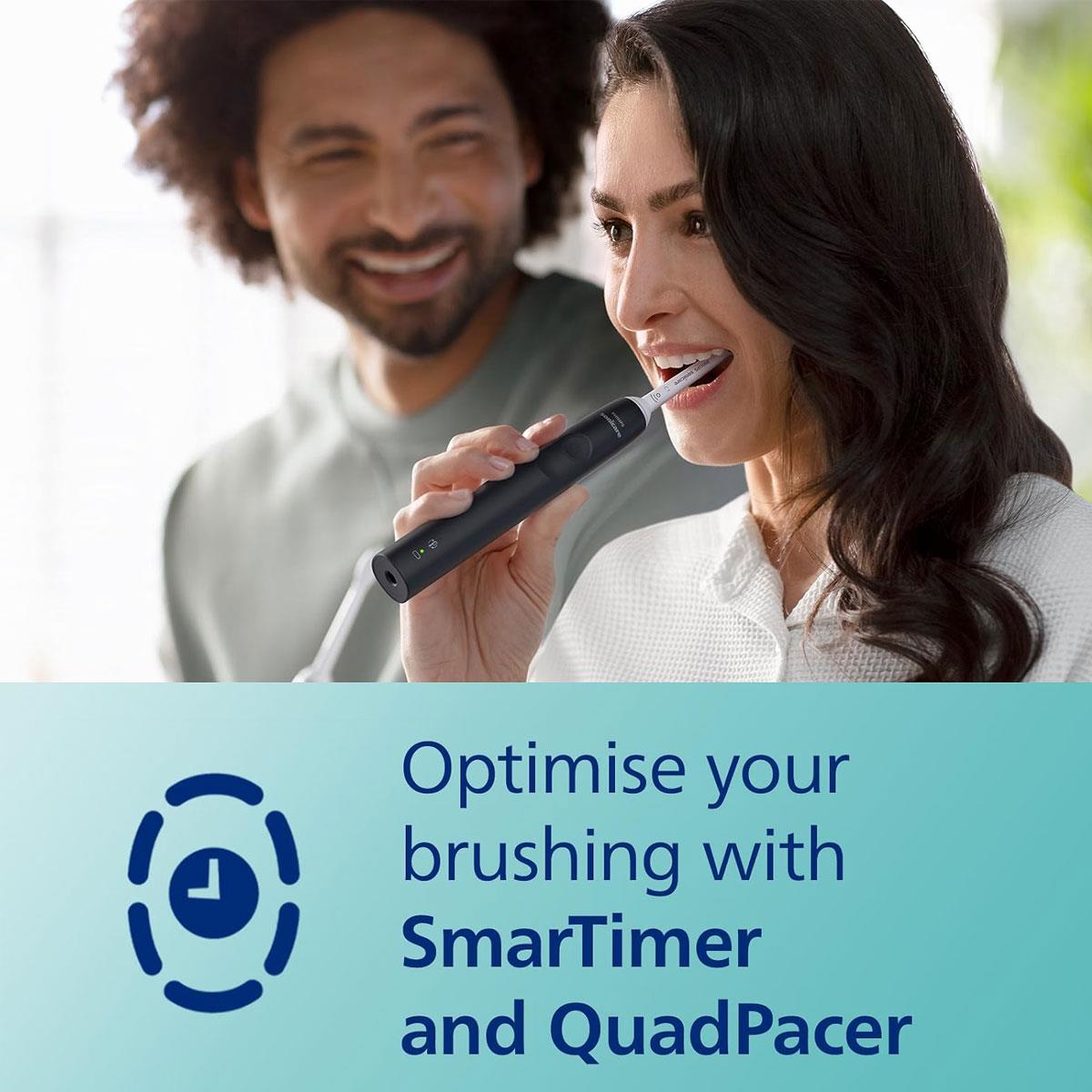 Philips Sonicare 3100 Series Sonic Electric Toothbrush with Pressure Sensor C1 ProResults Head Timer Black - Image 5