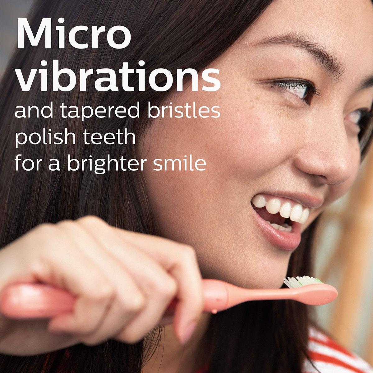 Philips Sonicare One Battery Toothbrush Miami Coral 3 Brush Heads Travel Case AAA Battery - Image 3