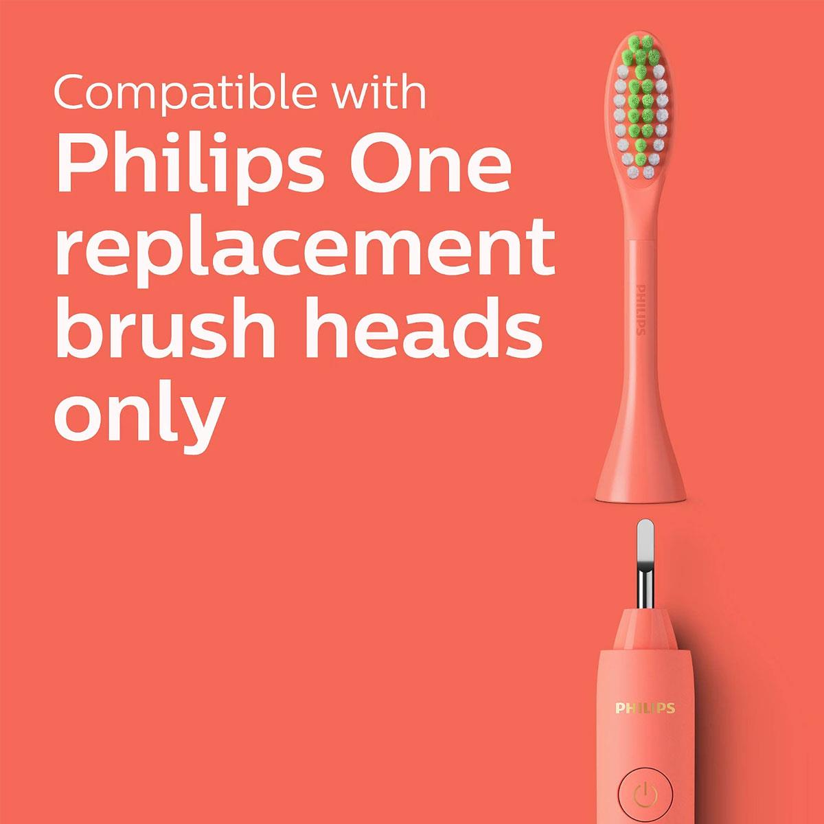 Philips Sonicare One Battery Toothbrush Miami Coral 3 Brush Heads Travel Case AAA Battery - Image 7
