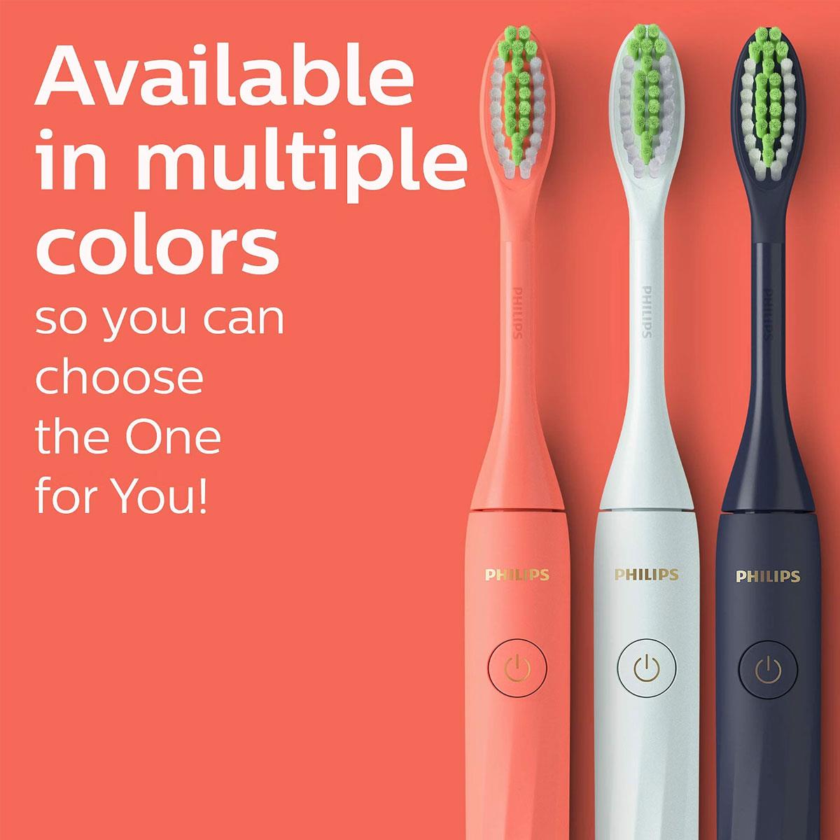 Philips Sonicare One Battery Toothbrush Miami Coral 3 Brush Heads Travel Case AAA Battery - Image 8