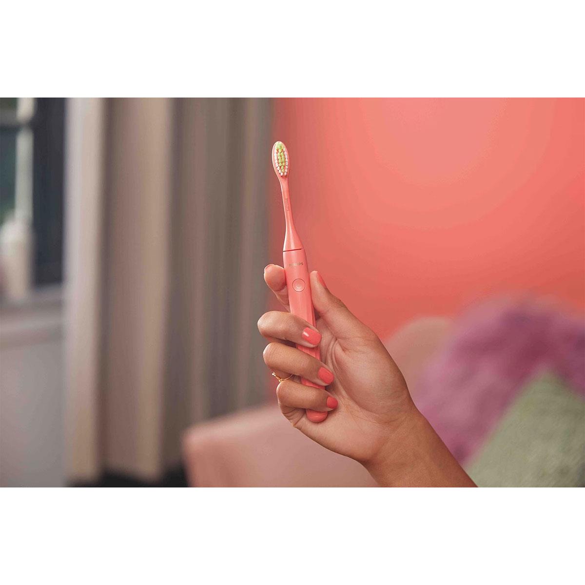 Philips Sonicare One Battery Toothbrush Miami Coral 3 Brush Heads Travel Case AAA Battery - Image 12