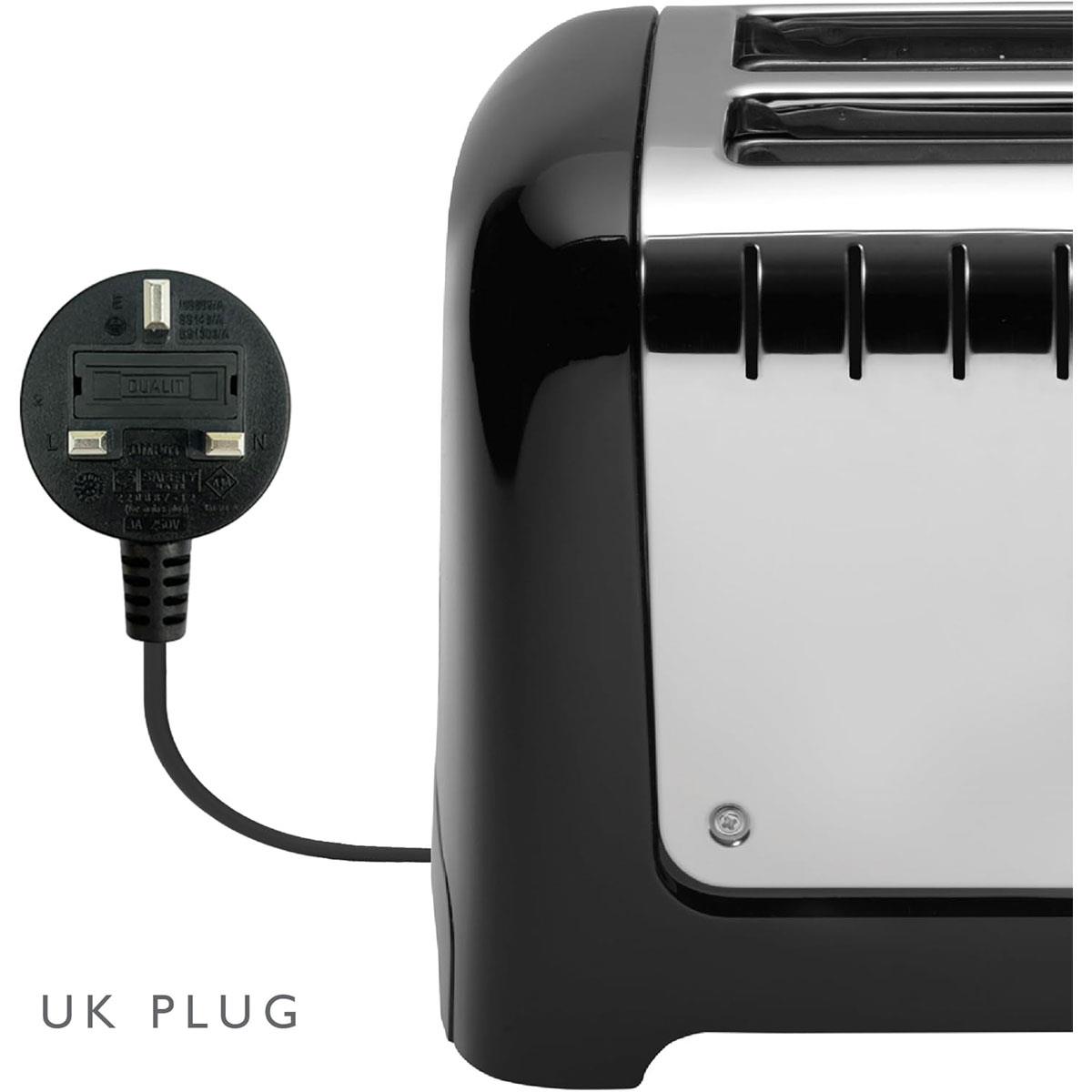 Dualit 2 Slice Long Slot Toaster 1700W High Gloss Black with Warming Rack Bagel & Defrost Functions 36mm Wide Slots - Image 3