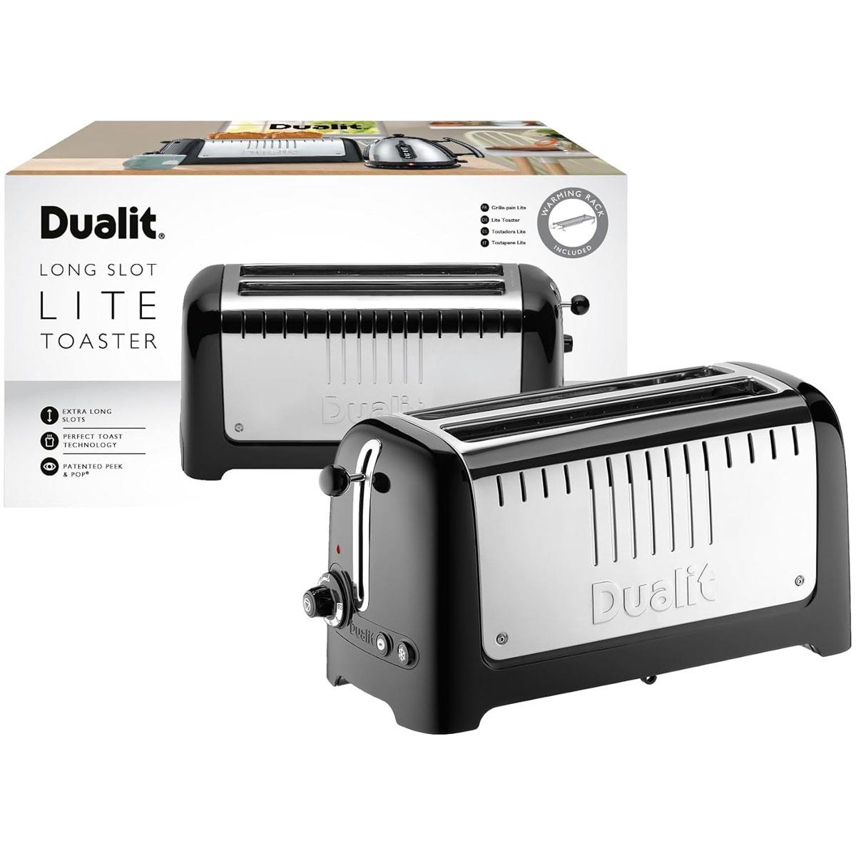 Dualit 2 Slice Long Slot Toaster 1700W High Gloss Black with Warming Rack Bagel & Defrost Functions 36mm Wide Slots - Image 10
