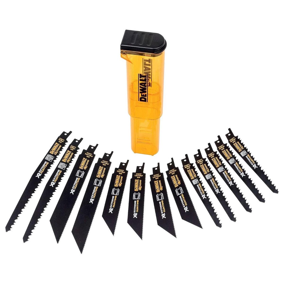Dewalt Extreme Runtime 13 Piece Reciprocating Saw Blade Set Bi-Metal Wood & Metal 152–230mm