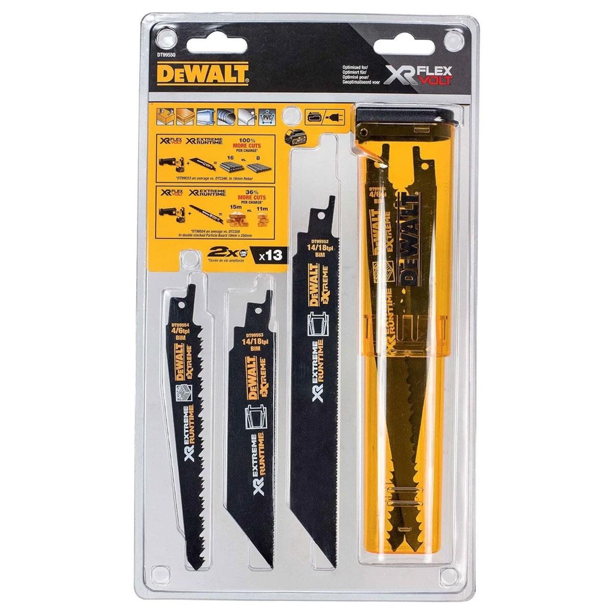 Dewalt Extreme Runtime 13 Piece Reciprocating Saw Blade Set Bi-Metal Wood & Metal 152–230mm - Image 2