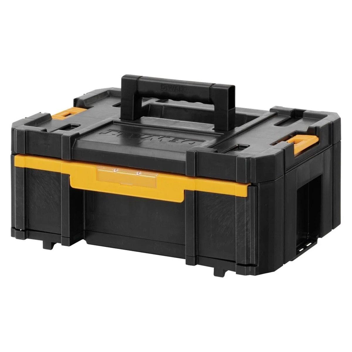 Dewalt TSTAK III Deep Drawer Tool Storage Box 7.5kg Capacity Stackable Removable Cups Yellow Black