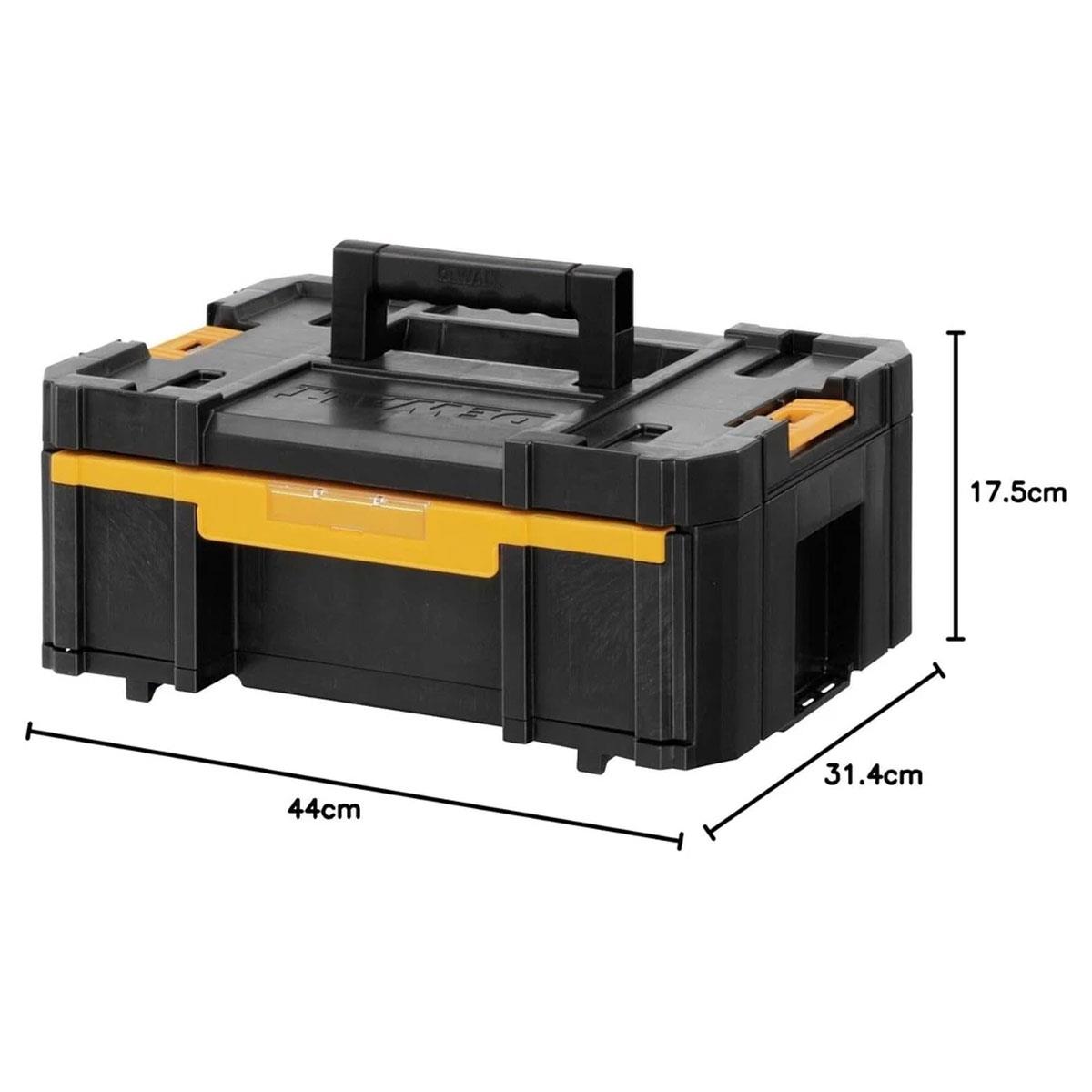 Dewalt TSTAK III Deep Drawer Tool Storage Box 7.5kg Capacity Stackable Removable Cups Yellow Black - Image 3