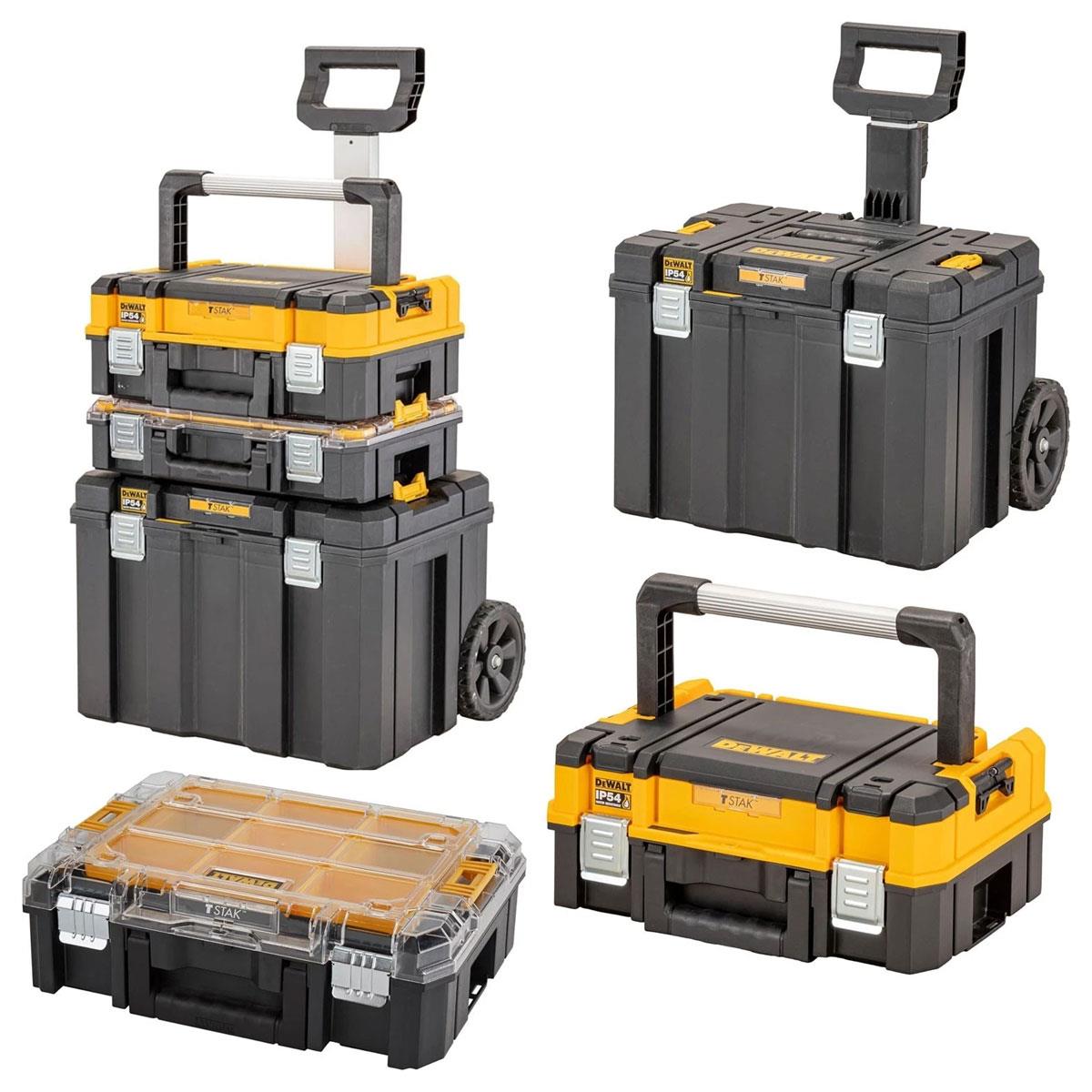 Dewalt TSTAK 2.0 Mobile Tool Storage Box Bundle 50kg IP54 Stackable with Wheels Organiser Cases - Image 2