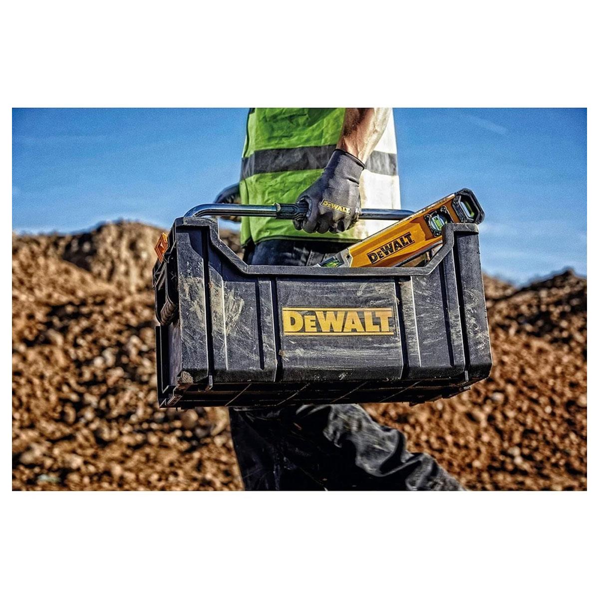 Dewalt ToughSystem DS280 Open Storage Tote with Handle 29.5kg Capacity Stackable Modular Tool Box - Image 5