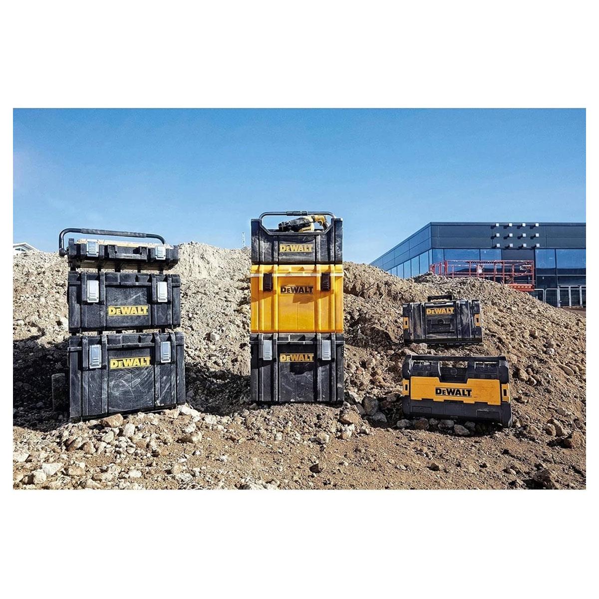 Dewalt ToughSystem DS280 Open Storage Tote with Handle 29.5kg Capacity Stackable Modular Tool Box - Image 7