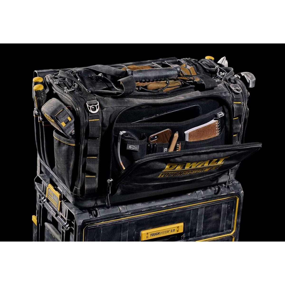 Dewalt TOUGHSYSTEM Soft Tool Bag 560mm 74L Heavy Duty Polyester Black with Zipper - Image 10