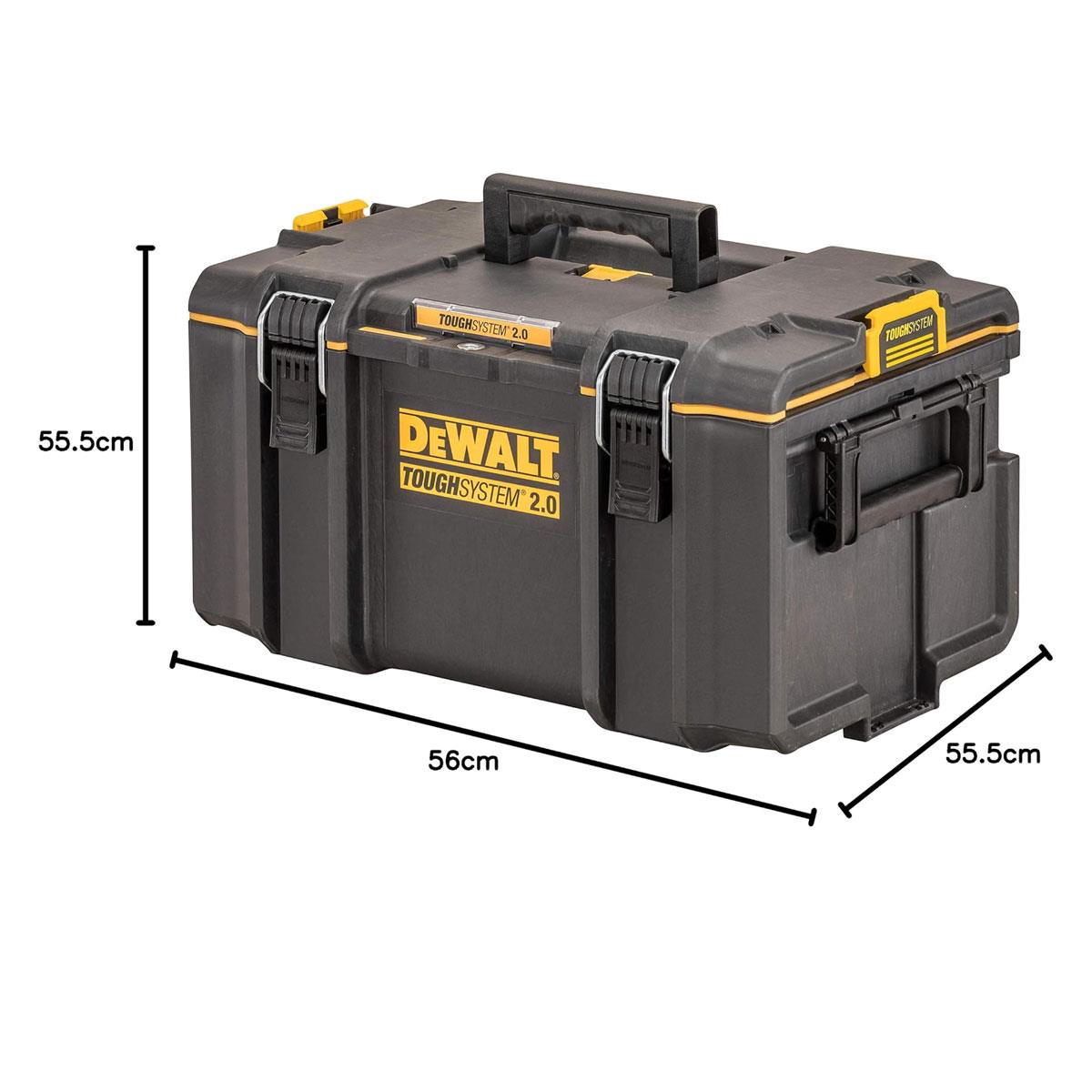 Dewalt TOUGHSYSTEM 2.0 DS300 Medium Storage Box IP65 50kg Load Capacity Black with Removable Tray - Image 2
