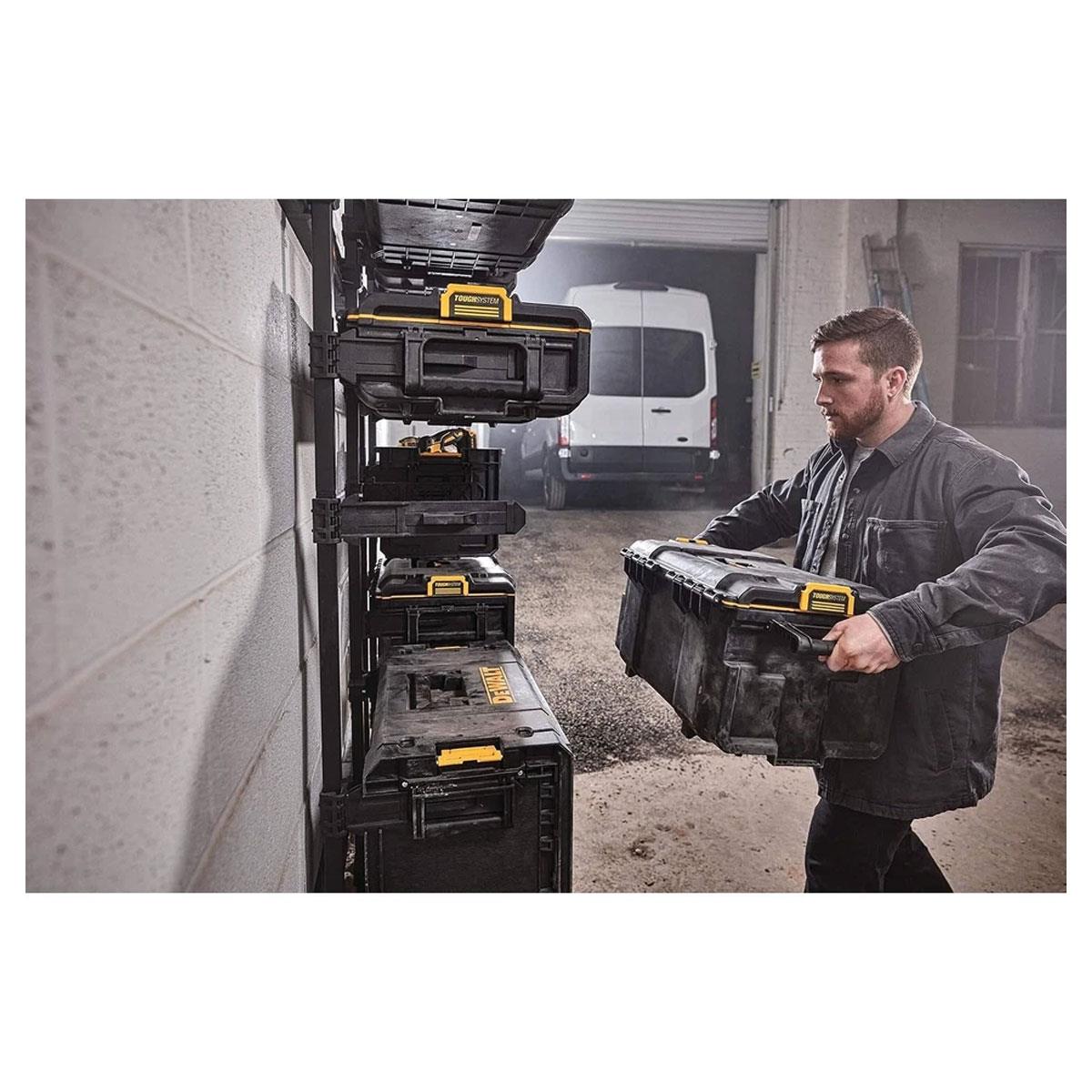 Dewalt TOUGHSYSTEM 2.0 DS300 Medium Storage Box IP65 50kg Load Capacity Black with Removable Tray - Image 3