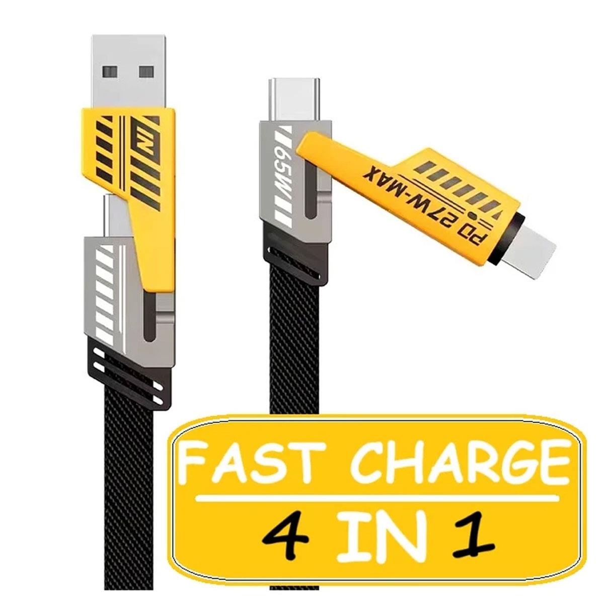Generic 4-in-1 USB Charging Cable PD Fast Charge USB-C Lightning 1m Braided Multi-Connector