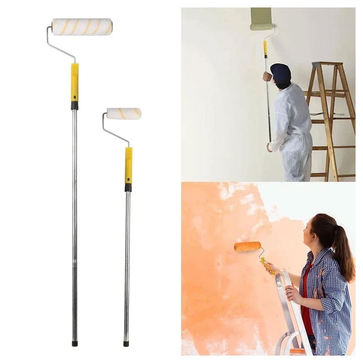 Generic Paint Roller Set with Extension Pole Paint Tray Brush and Roller Sleeves for Walls & Ceilings - Image 4