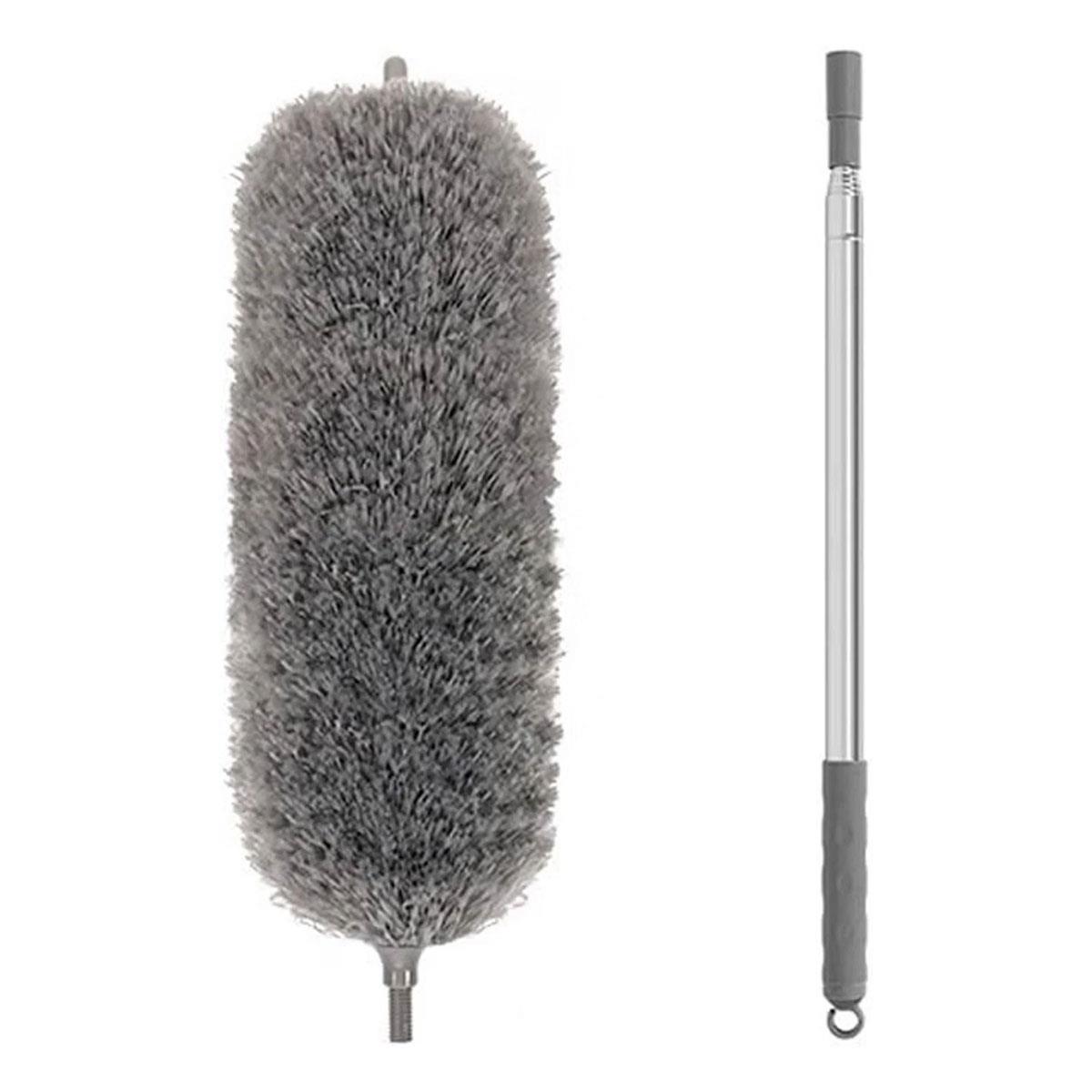 Generic Telescopic Microfiber Duster 80–280cm Long Reach with 360° Bendable Head for Ceiling Walls & Cobwebs Grey