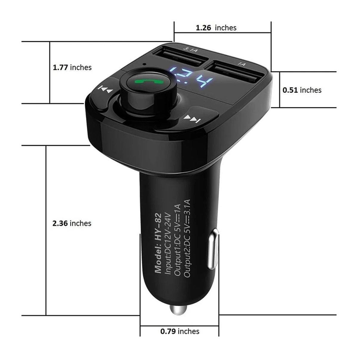 HTG Bluetooth 5.3 FM Transmitter Car Charger 20W PD QC3.0 Dual USB MP3 Hands-Free Black - Image 7