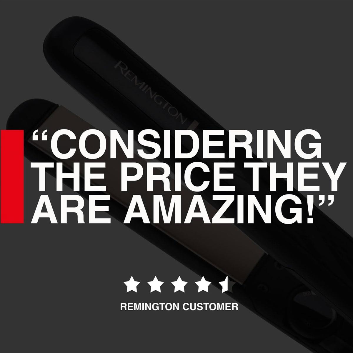 Remington Hair Straightener Ceramic Straight 230 110mm Floating Plates Ionic Tourmaline 230°C Black - Image 7