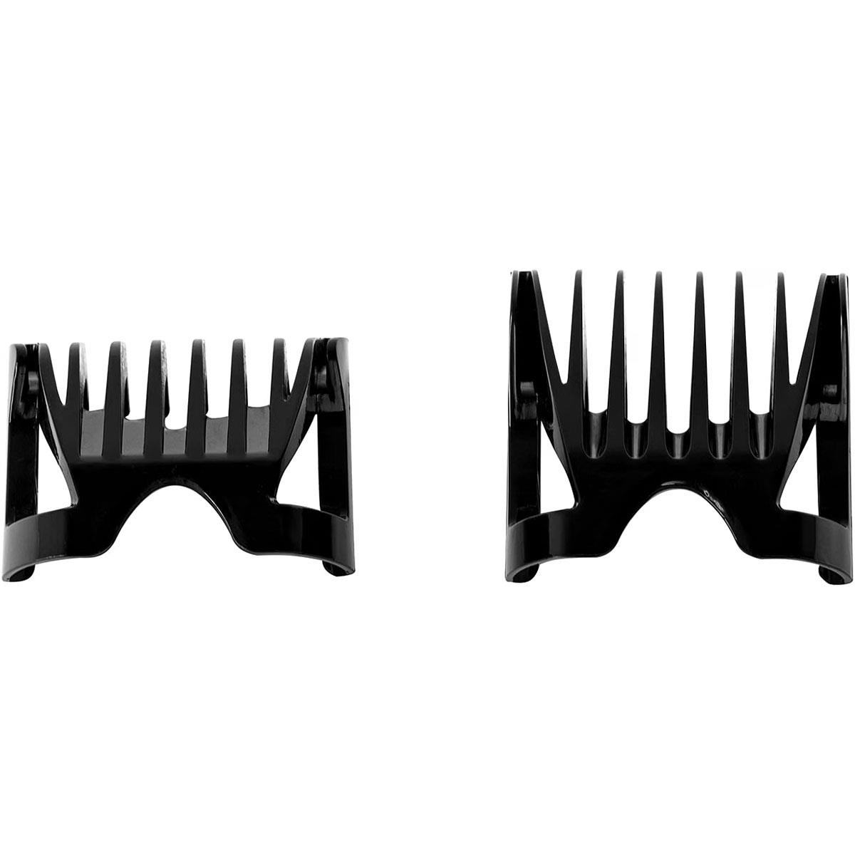 Remington Titanium Hair Clippers Cordless/Corded Grey/Black with 2 Combs Scissors Barber Comb & Travel Case - Image 6