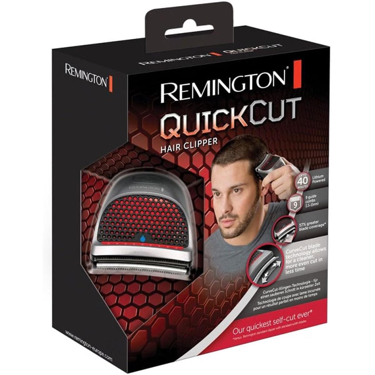 Remington Quick Cut Hair Clipper Cordless Rechargeable Stainless Steel Blades 9 Combs 1.5–15 mm Silver/Black - Image 6
