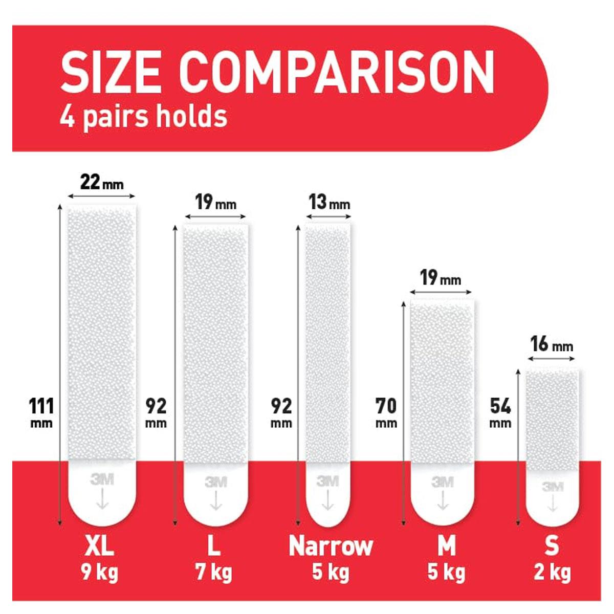3M Command Picture Hanging Strips Large 12 Pairs White Damage-Free Adhesive Hangers 24 Strips 7kg - Image 2