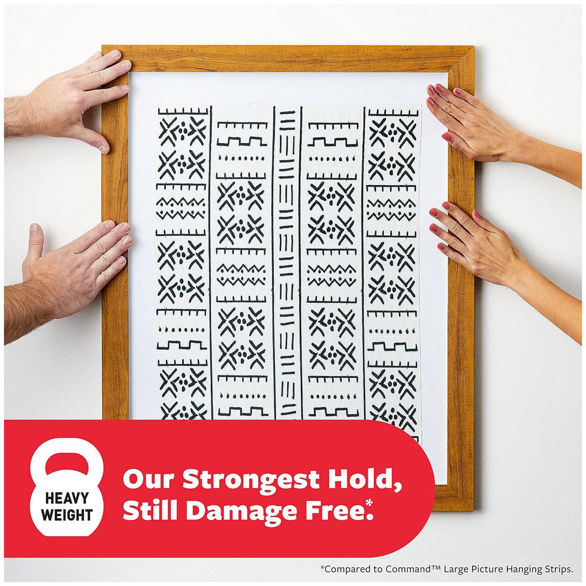 3M Command Picture Hanging Strips Large 12 Pairs White Damage-Free Adhesive Hangers 24 Strips 7kg - Image 10