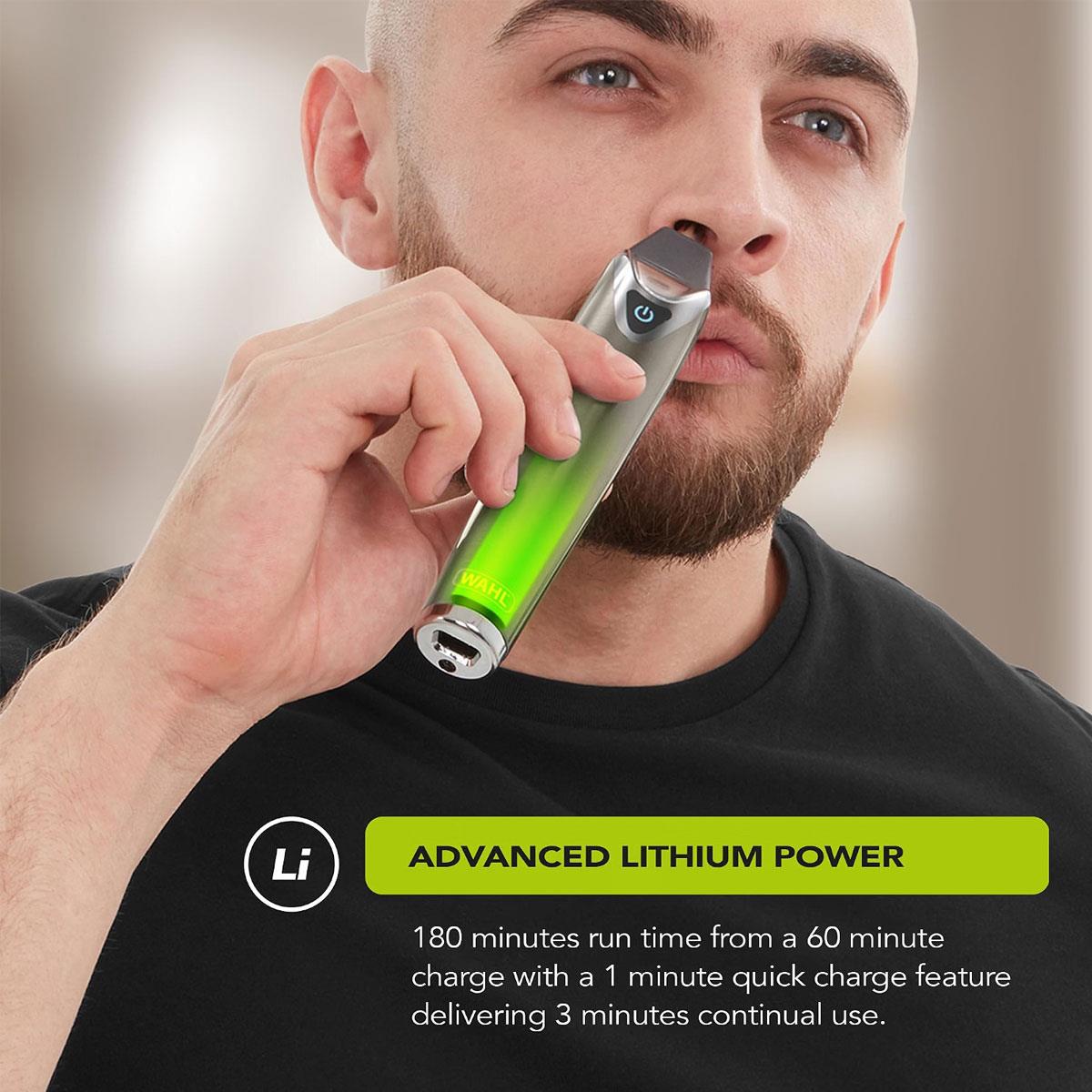 Wahl Stainless Steel Stubble & Beard Trimmer Lithium Ion Rechargeable 20 Combs Silver 0.5–25mm - Image 4
