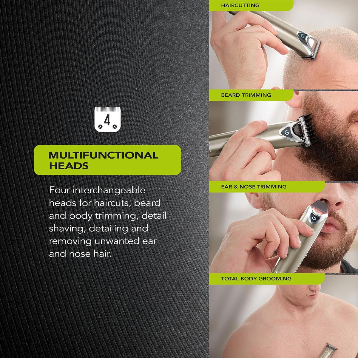 Wahl Stainless Steel Stubble & Beard Trimmer Lithium Ion Rechargeable 20 Combs Silver 0.5–25mm - Image 5