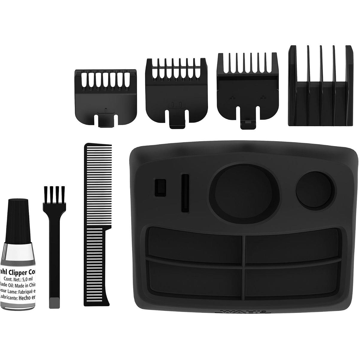 Wahl GroomEase Battery Stubble and Beard Trimmer Cordless Mens Facial Hair Clipper Kit with 6 Position Guide Comb and Storage Stand Black - Image 3