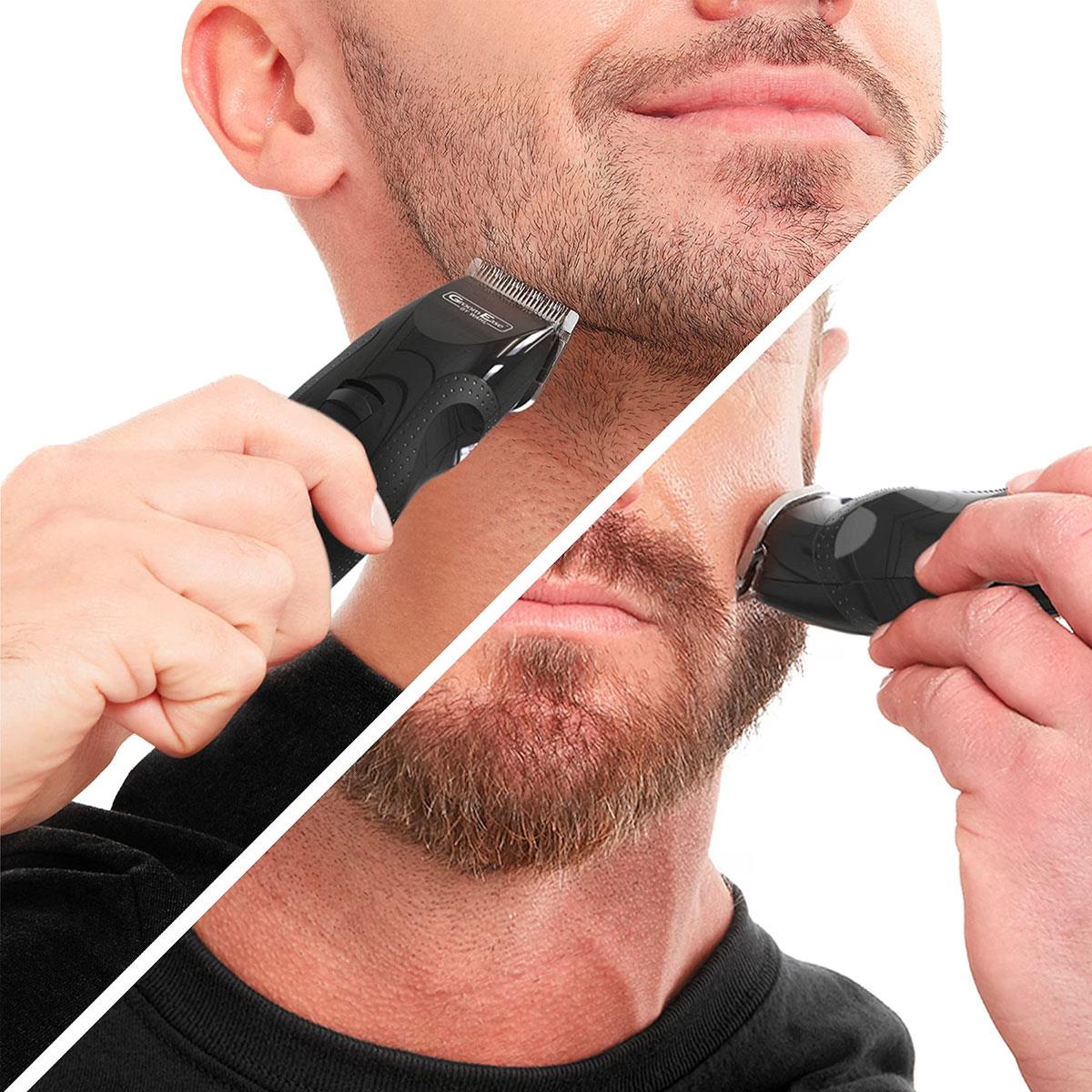 Wahl GroomEase Battery Stubble and Beard Trimmer Cordless Mens Facial Hair Clipper Kit with 6 Position Guide Comb and Storage Stand Black - Image 4