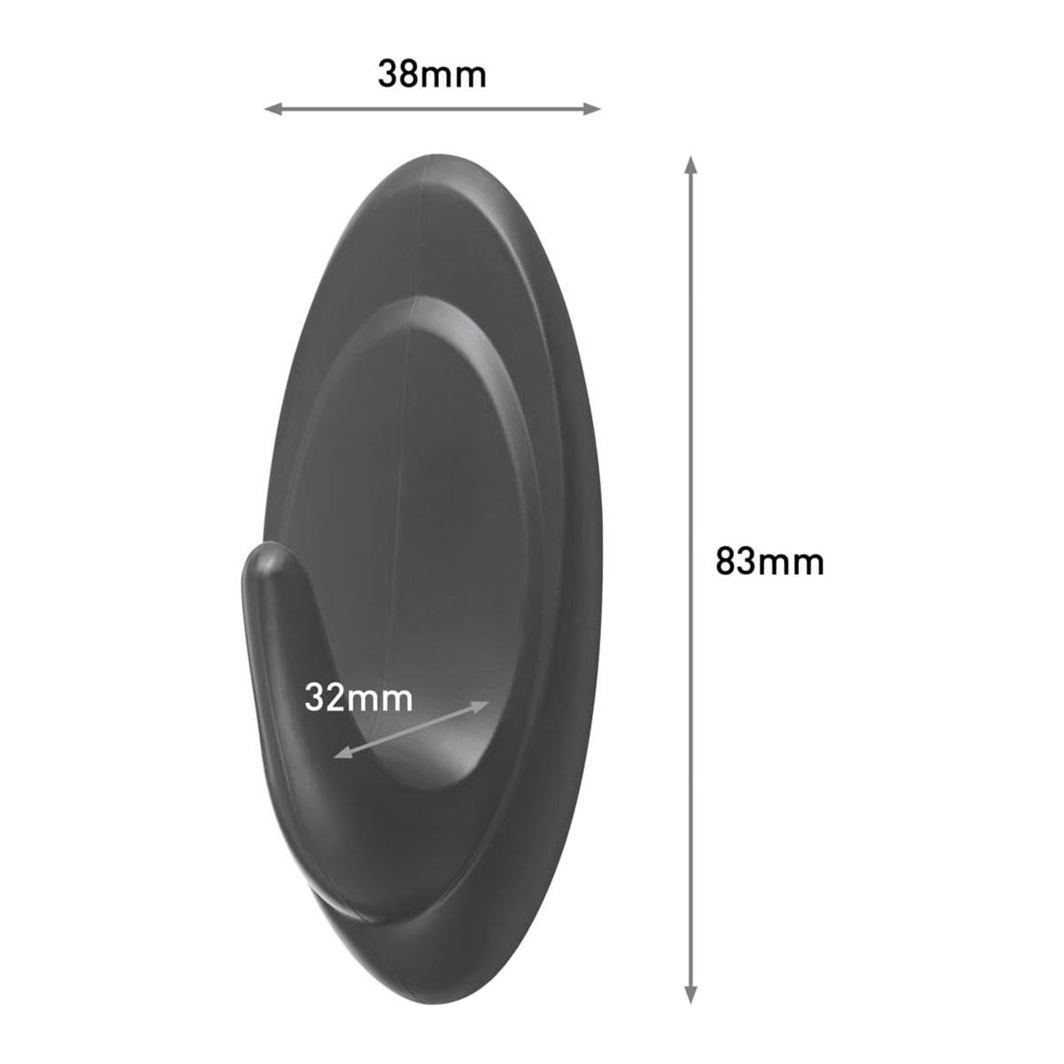 3M Command Terrace Hooks Medium Slate 2 Hooks with 4 Medium Adhesive Strips 1.3kg Holding Power - Image 2