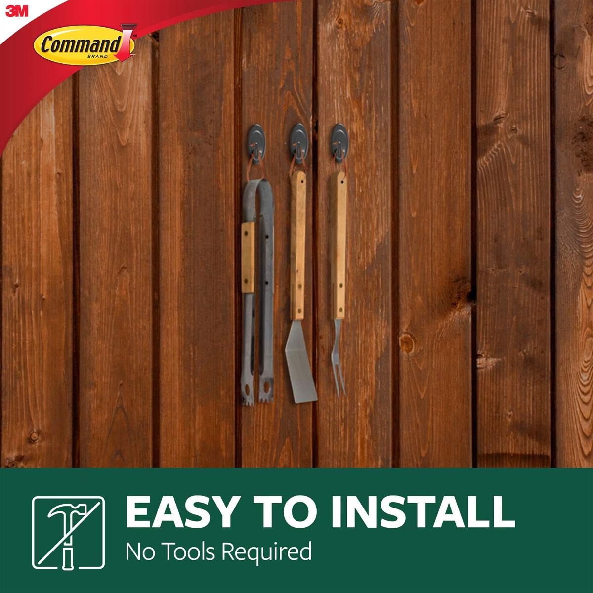 3M Command Terrace Hooks Medium Slate 2 Hooks with 4 Medium Adhesive Strips 1.3kg Holding Power - Image 5