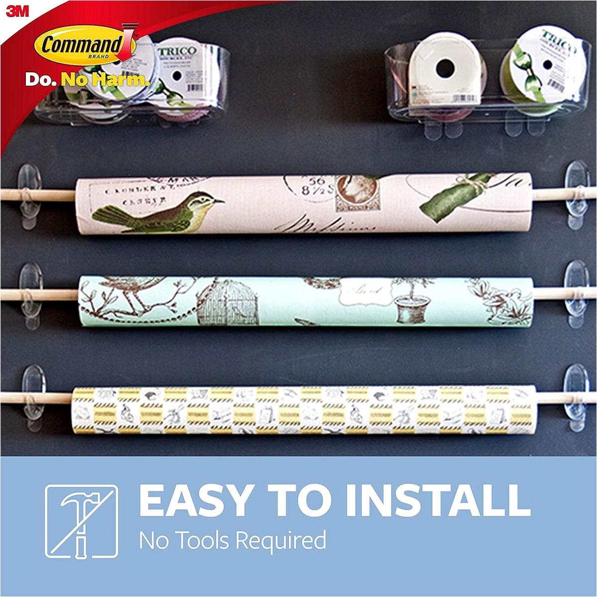 3M Command Small Hooks Clear 2 Hooks with 4 Adhesive Strips 450g Holding Power Indoor Wall Mount - Image 9