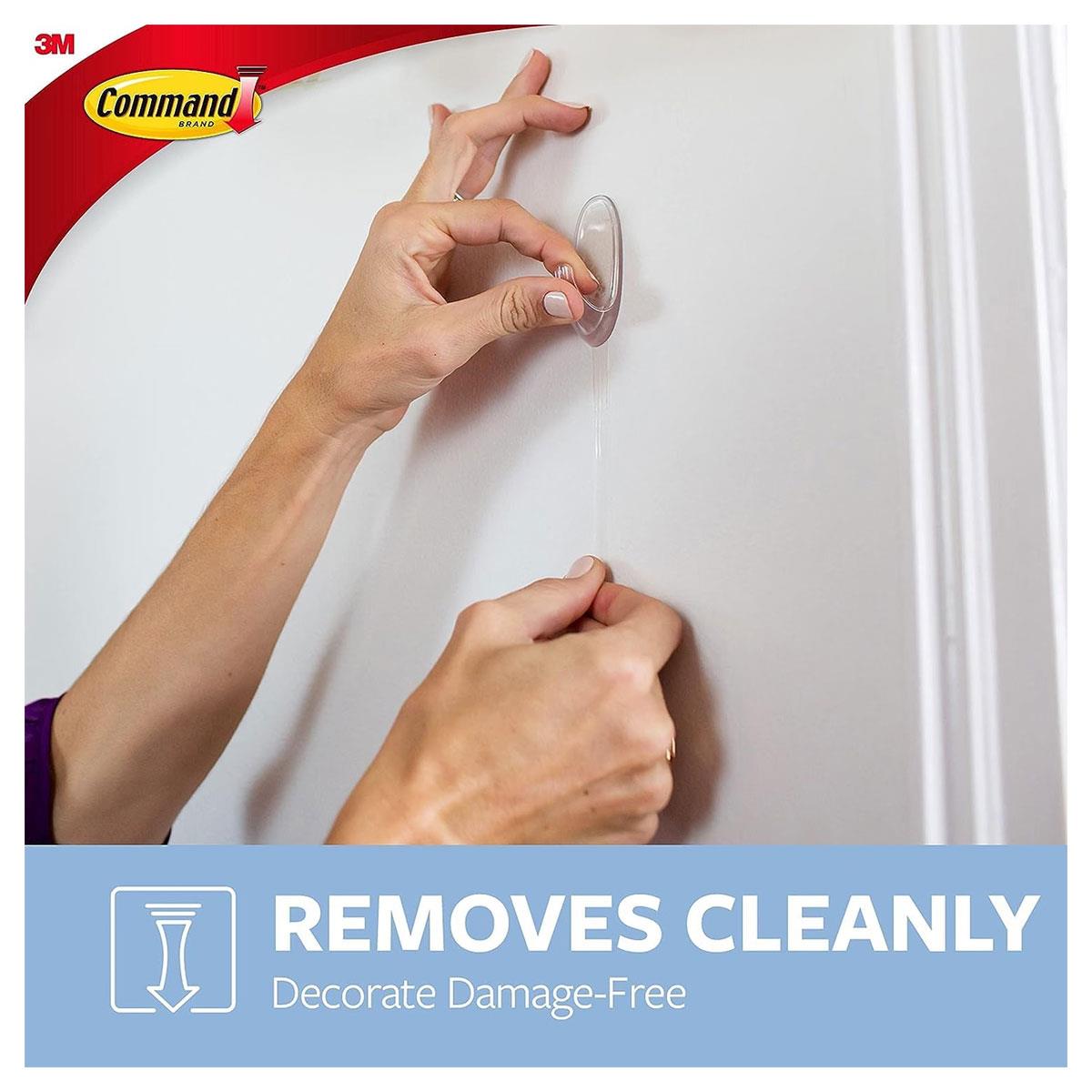 3M Command Small Hooks Clear 2 Hooks with 4 Adhesive Strips 450g Holding Power Indoor Wall Mount - Image 10