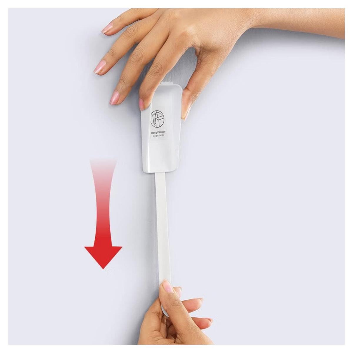 3M Command Large Canvas Hanger White 1 Hook with 2 Adhesive Strips 1.3kg Holding Power - Image 2